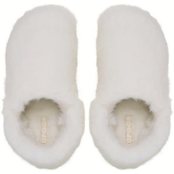 NEW CROCS Sizes 7-10 Women's Classic Cozzzy Luxe Slipper - Chalk - Picture 4 of 6